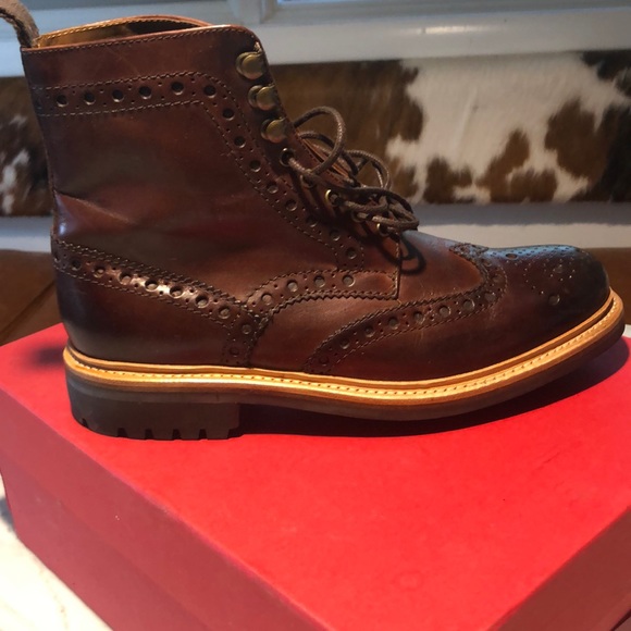 Leather Sole Grenson Sharp Boot Grenson Sharp Brogue Boots Top